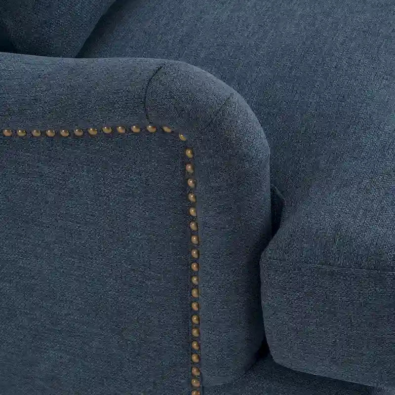 Fauteuil d'appoint rembourré avec cadre en bois massif et coussin lombaire