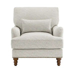 Fauteuil d'appoint rembourré avec cadre en bois massif et coussin lombaire