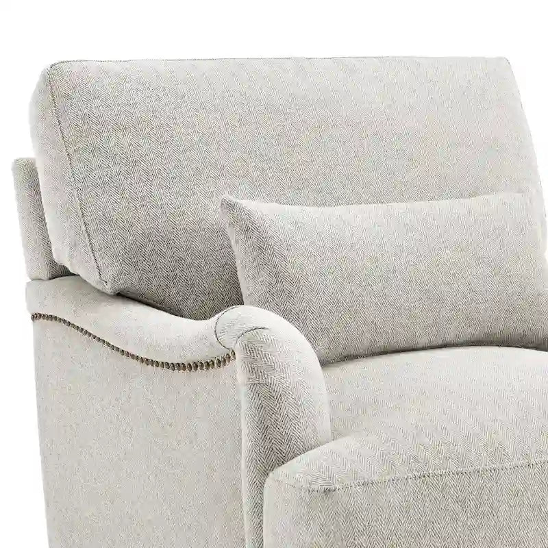 Fauteuil d'appoint rembourré avec cadre en bois massif et coussin lombaire