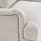 Fauteuil d'appoint rembourré avec cadre en bois massif et coussin lombaire