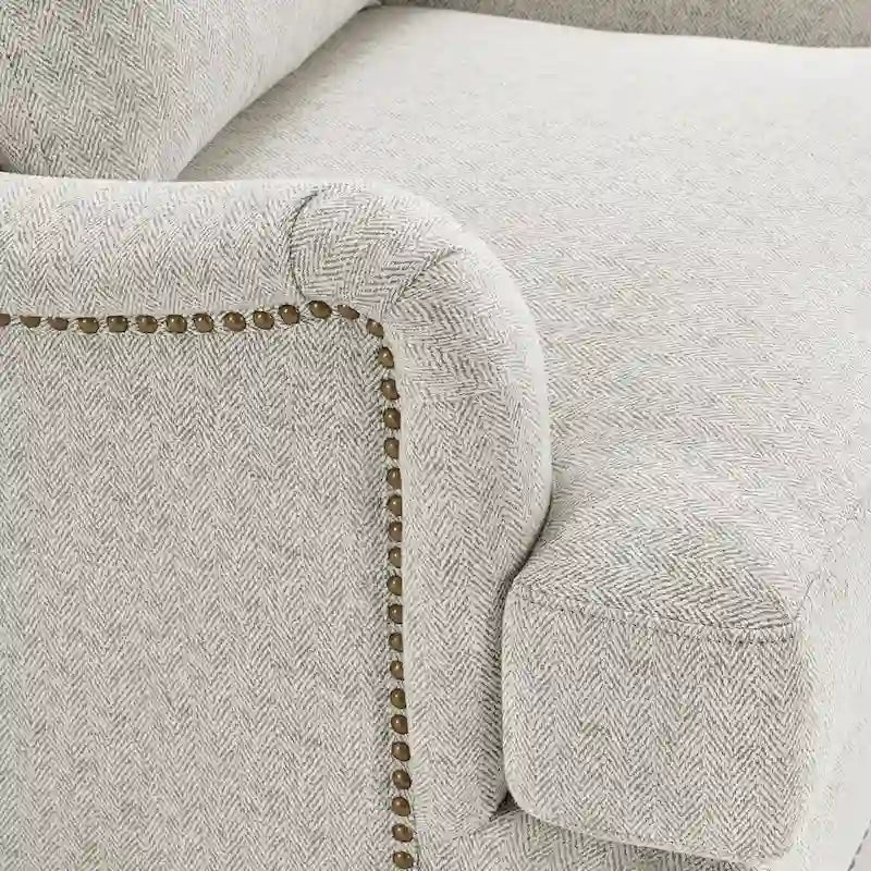 Fauteuil d'appoint rembourré avec cadre en bois massif et coussin lombaire