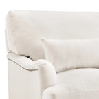 Fauteuil d'appoint rembourré avec cadre en bois massif et coussin lombaire