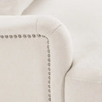 Fauteuil d'appoint rembourré avec cadre en bois massif et coussin lombaire
