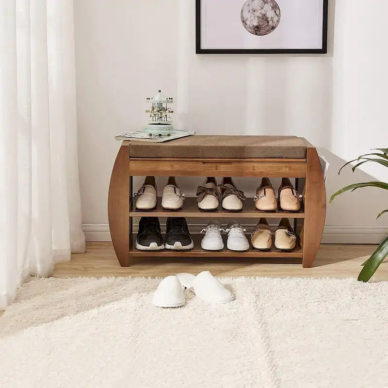 Étagère à chaussures multi-niveaux et banc de rangement
