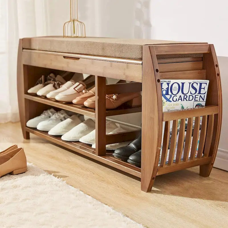 Étagère à chaussures multi-niveaux et banc de rangement