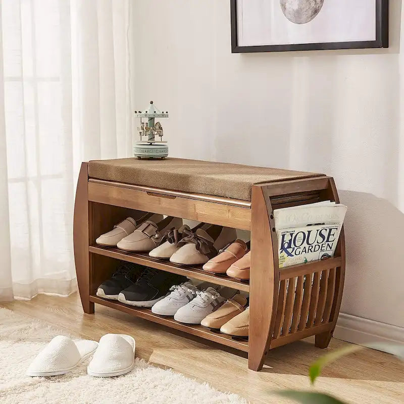 Étagère à chaussures multi-niveaux et banc de rangement