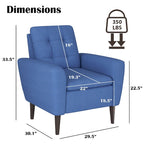 Fauteuil d'appoint en tissu capitonné avec cadre en bois de teck massif