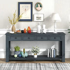 Console Table de Canapé avec Tiroirs de Rangement et Étagère Inférieure
