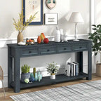 Console Table de Canapé avec Tiroirs de Rangement et Étagère Inférieure