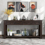 Console Table de Canapé avec Tiroirs de Rangement et Étagère Inférieure