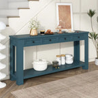 Console Table de Canapé avec Tiroirs de Rangement et Étagère Inférieure