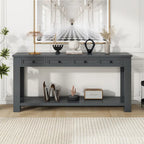 Console Table de Canapé avec Tiroirs de Rangement et Étagère Inférieure