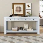 Console Table de Canapé avec Tiroirs de Rangement et Étagère Inférieure