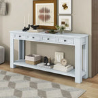 Console Table de Canapé avec Tiroirs de Rangement et Étagère Inférieure