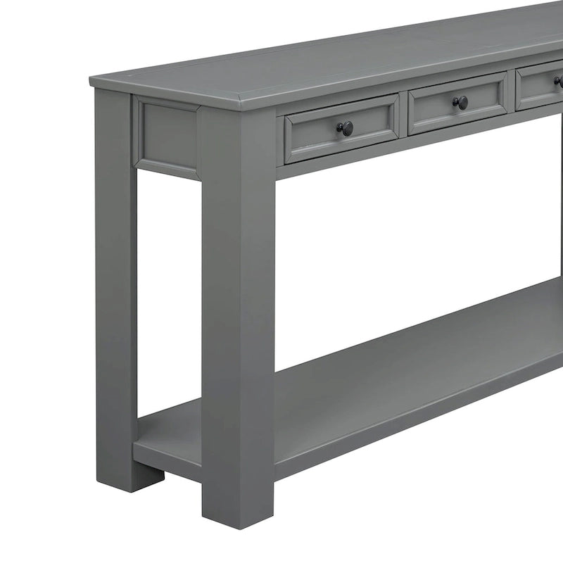 Console Table de Canapé avec Tiroirs de Rangement et Étagère Inférieure