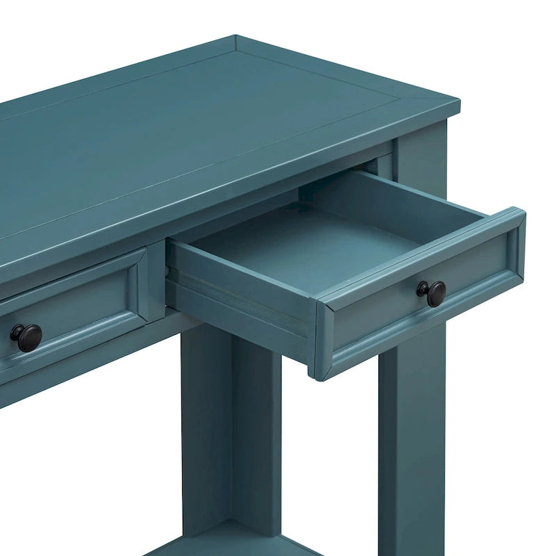 Console Table de Canapé avec Tiroirs de Rangement et Étagère Inférieure