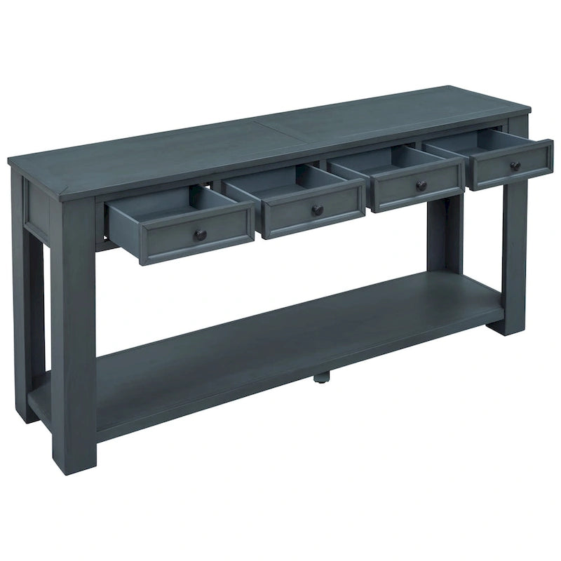 Console Table de Canapé avec Tiroirs de Rangement et Étagère Inférieure