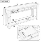 Console Table de Canapé avec Tiroirs de Rangement et Étagère Inférieure