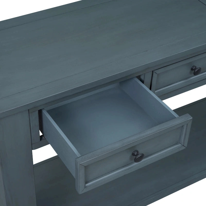 Console Table de Canapé avec Tiroirs de Rangement et Étagère Inférieure