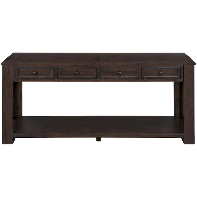 Console Table de Canapé avec Tiroirs de Rangement et Étagère Inférieure