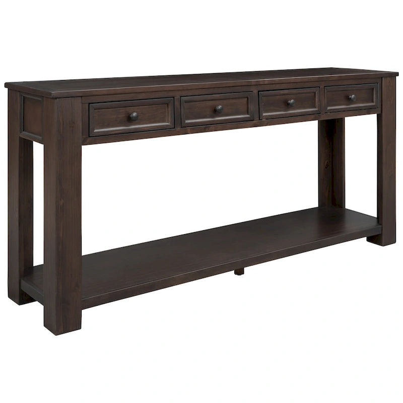 Console Table de Canapé avec Tiroirs de Rangement et Étagère Inférieure