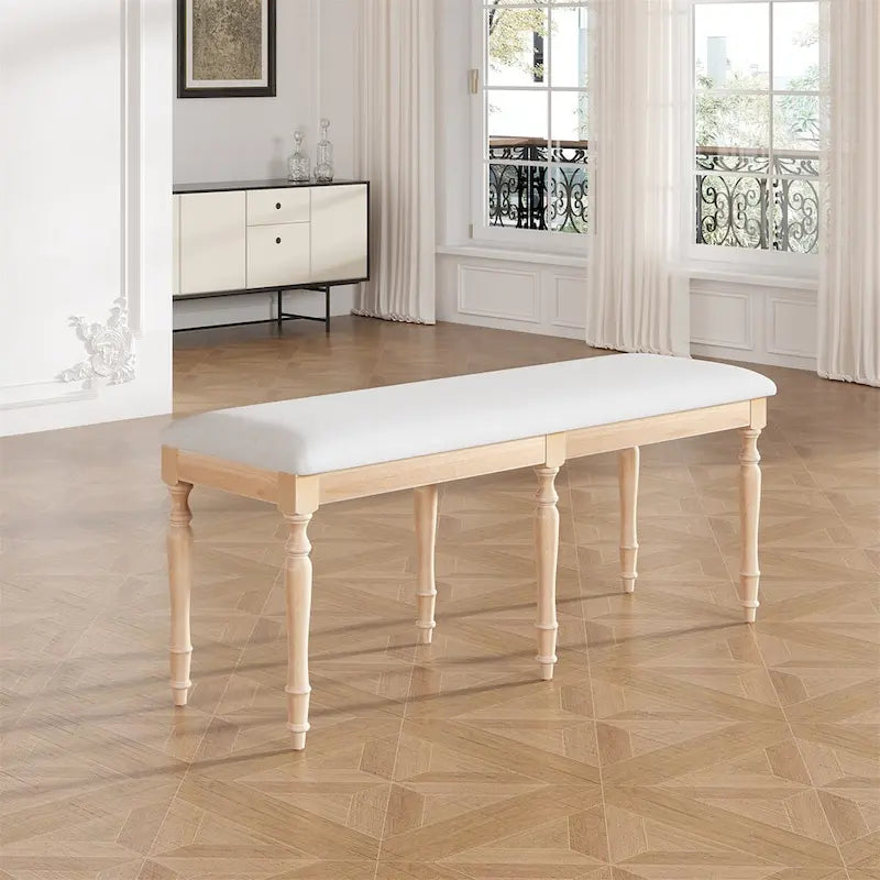 Banc de salle à manger capitonné traditionnel de 128 cm