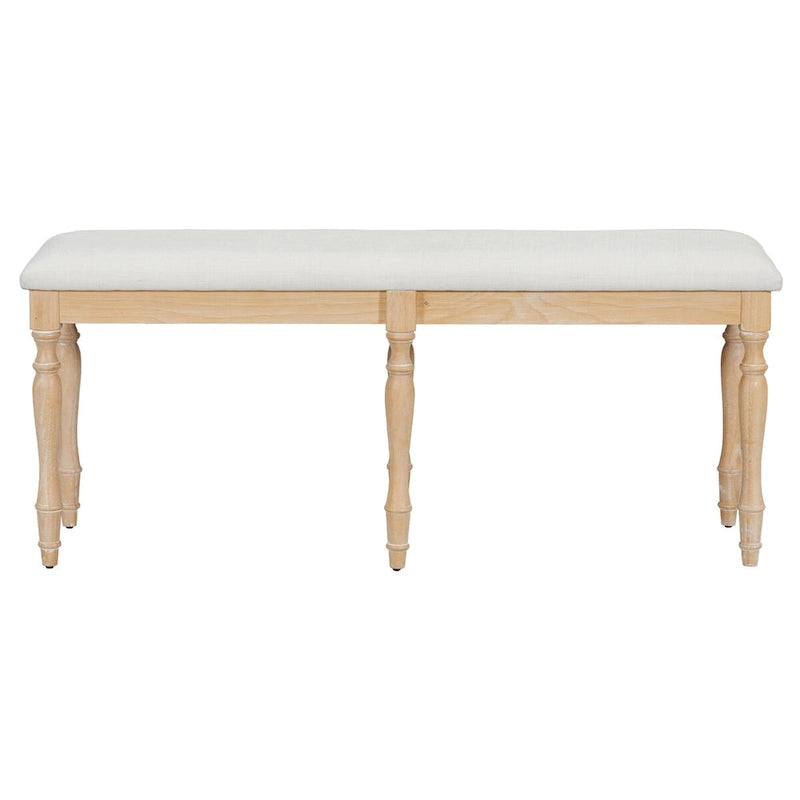 Banc de salle à manger capitonné traditionnel de 128 cm