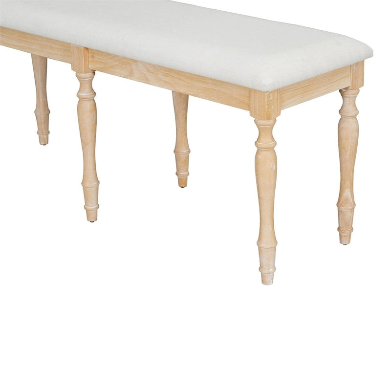 Banc de salle à manger capitonné traditionnel de 128 cm