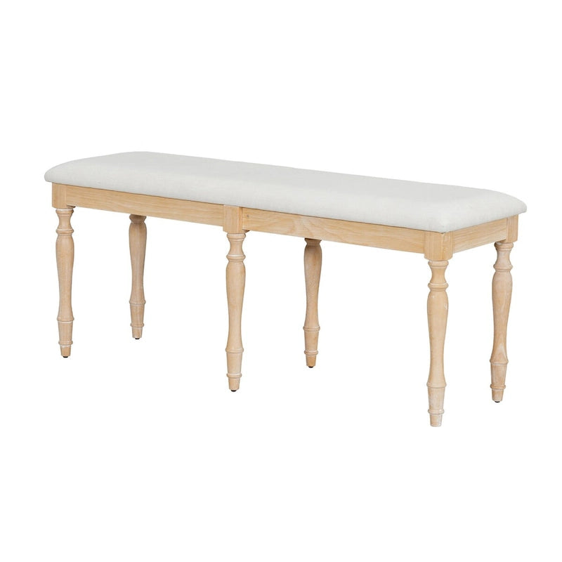 Banc de salle à manger capitonné traditionnel de 128 cm