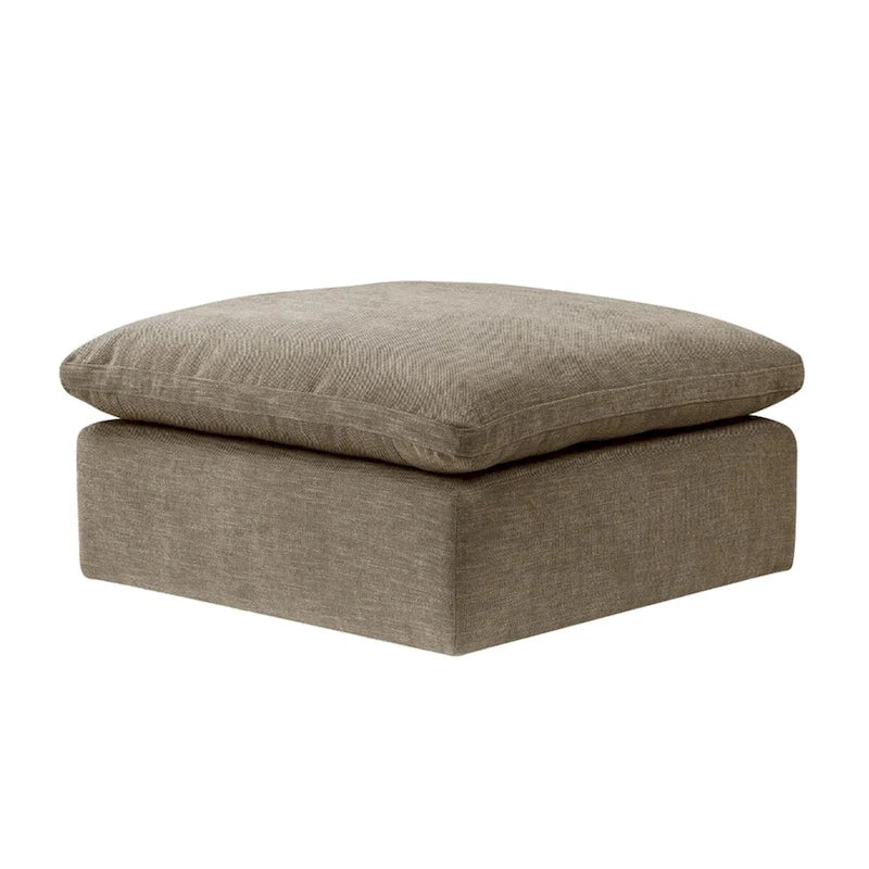 Pouffe carré beige de 37 pouces avec coussin amovible