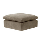 Pouffe carré beige de 37 pouces avec coussin amovible