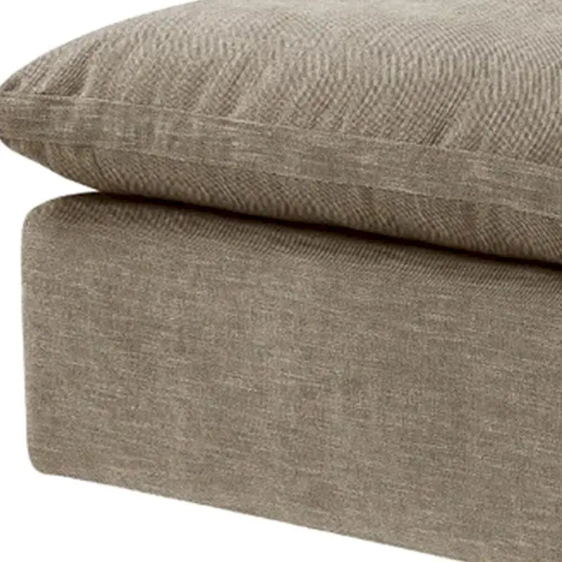 Pouffe carré beige de 37 pouces avec coussin amovible