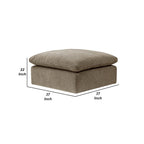 Pouffe carré beige de 37 pouces avec coussin amovible