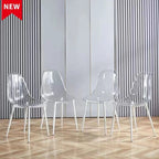 Chaises de salle à manger (lot de 4) avec pieds en métal et assises en plastique
