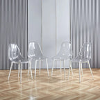 Chaises de salle à manger (lot de 4) avec pieds en métal et assises en plastique
