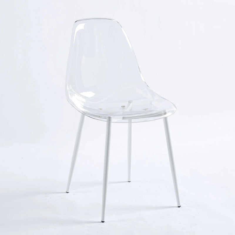 Chaises de salle à manger (lot de 4) avec pieds en métal et assises en plastique