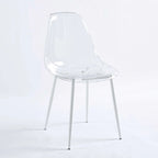 Chaises de salle à manger (lot de 4) avec pieds en métal et assises en plastique