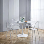 Chaises de salle à manger (lot de 4) avec pieds en métal et assises en plastique