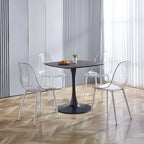 Chaises de salle à manger (lot de 4) avec pieds en métal et assises en plastique