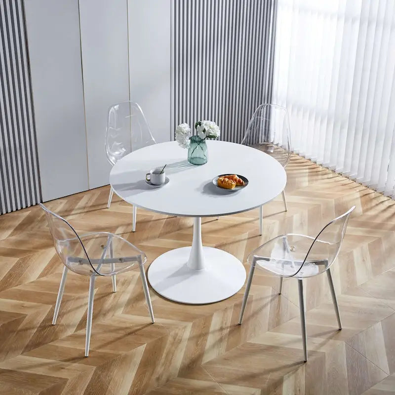 Chaises de salle à manger (lot de 4) avec pieds en métal et assises en plastique