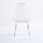 Chaises de salle à manger (lot de 4) avec pieds en métal et assises en plastique