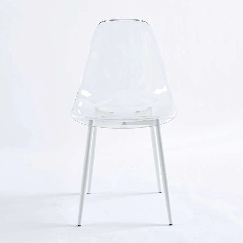 Chaises de salle à manger (lot de 4) avec pieds en métal et assises en plastique