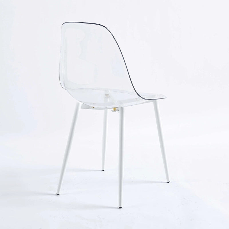 Chaises de salle à manger (lot de 4) avec pieds en métal et assises en plastique