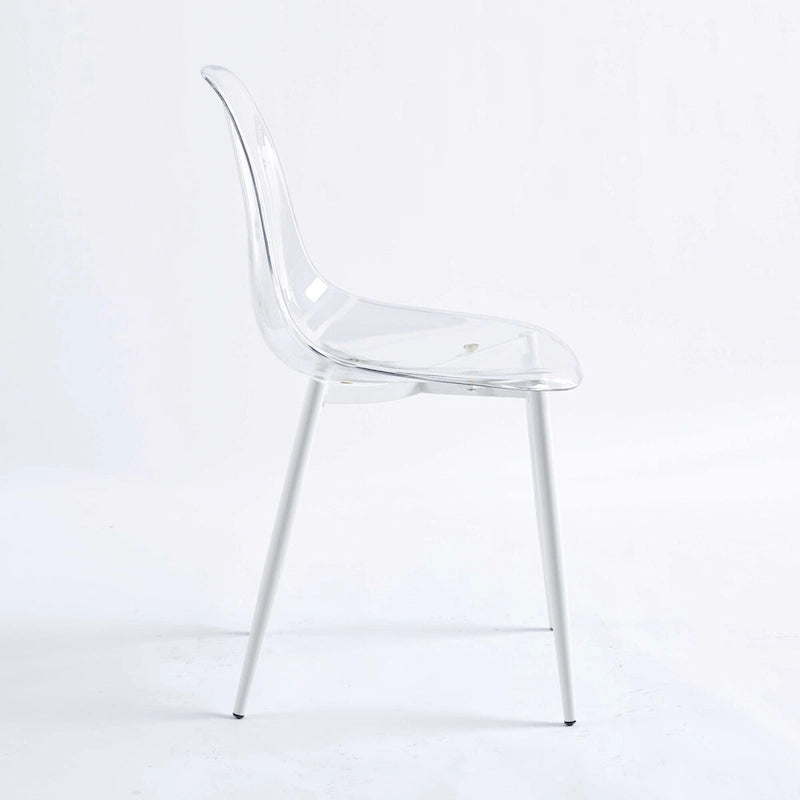 Chaises de salle à manger (lot de 4) avec pieds en métal et assises en plastique