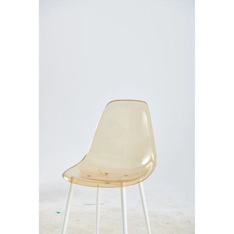 Chaises de salle à manger (lot de 4) avec pieds en métal et assises en plastique