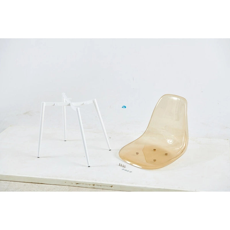 Chaises de salle à manger (lot de 4) avec pieds en métal et assises en plastique