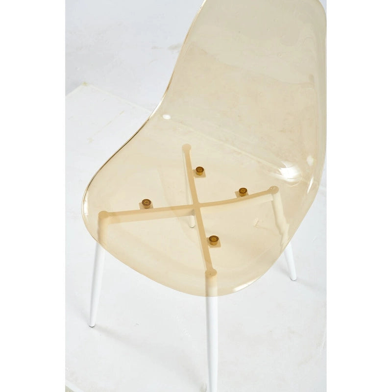 Chaises de salle à manger (lot de 4) avec pieds en métal et assises en plastique