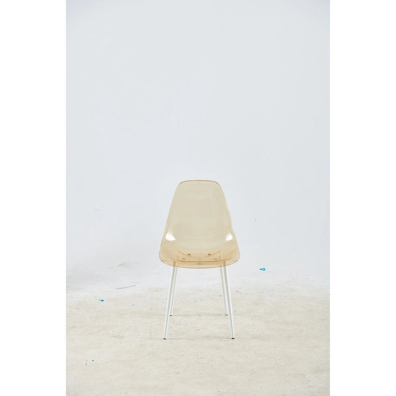 Chaises de salle à manger (lot de 4) avec pieds en métal et assises en plastique