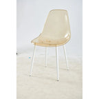 Chaises de salle à manger (lot de 4) avec pieds en métal et assises en plastique