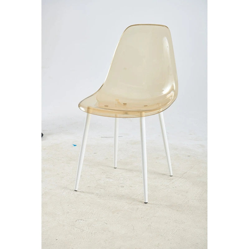 Chaises de salle à manger (lot de 4) avec pieds en métal et assises en plastique
